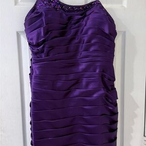 Adrianna Papell Purple One Shoulder Dress